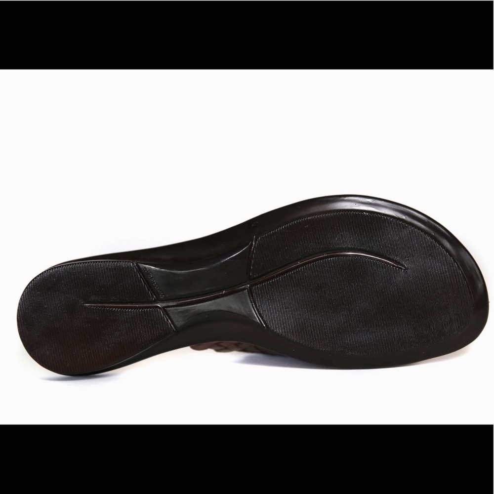 WOMEN'S SLIP-ON HUARACHE SANDALS - BROWN - Picture 4 of 4